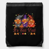 It’s Fall Y’all Halloween Gnomes Pumpkin Autumn Fa Drawstring Bag