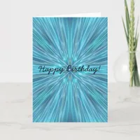 Abstract Blue, Happy Birthday Card