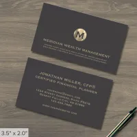 Gold Monogram Financial Business Card