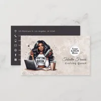 African American Crafting Queen Design Business Card