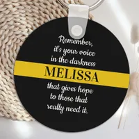 Personalized 911 Dispatcher Thin Gold Line  Keychain