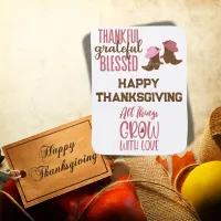 Thankful, Grateful, Blessed, Happy Thanksgiving |  Baby Blanket