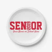 Block Letter Senior Graduation Class of 2019 Paper Plates