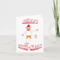 Martial Arts Orange Belt Merry Kick-Mas Holiday Card