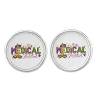 Medical Assistant - Mardi Gras Cufflinks