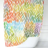 Colorful Mosaic Leaf Pattern  Shower Curtain