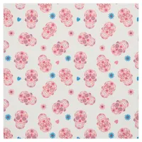 Pink Sugar Skull Pattern Fabric