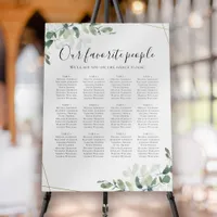 Eucalyptus Wedding Table Seating Chart Foam Board