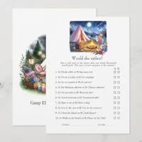 Would She Rather Camp Bachelorette Weekend Game Invitation