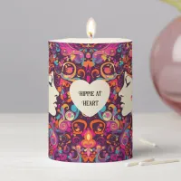 Multicolor Retro Hippie Boho style  Pillar Candle