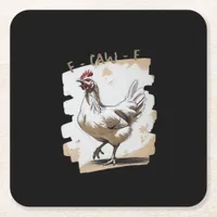 F-Caw-F Vintage Graphic Square Paper Coaster