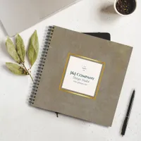 Trendy Gold Texture Logo Business Notebook