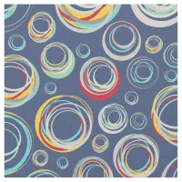 Funky Abstract Rainbow Circles Pattern Fabric