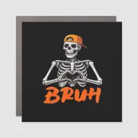 Bruh Skeleton Hand Heart Halloween Costumes Men Cl Car Magnet