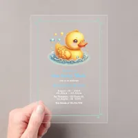 One Lucky Duck First Birthday Party Acrylic Invitations