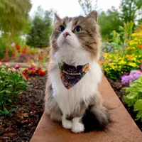 Cute Smart Purple Floral Pet Bandana Collar