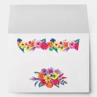 Watercolor Floral Fiesta Quinceañera Envelope