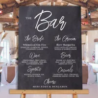 Wedding Bar Personalized Chalkboard Drinks Menu  Foam Board