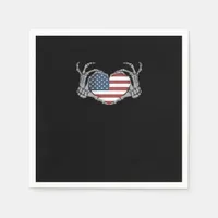 American Flag Heart Classic Design Napkins