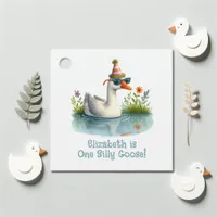 "One Silly Goose" First Birthday Party Favor Tags
