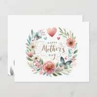 Budget Pretty Watercolor Florals Mothers Day Card