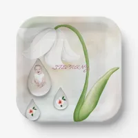 White Fairy droplets  paper plates 