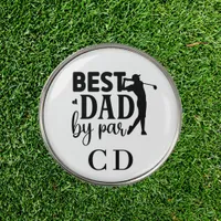 Best Dad by par monogram initials Golf Ball Marker