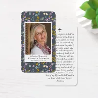 Memorial Prayer Card | Blue Wildflowers Butterfy