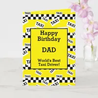 Taxi Cab Driver Checkered Birthday Card