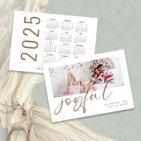 Modern Photo 2025 Calendar Gold Joyful Christmas Holiday Card