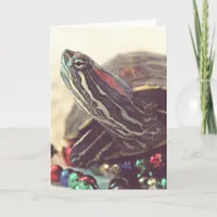 Vintage Christmas Turtle Holiday Card