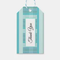Blue and Teal Checkered Thank You Tags