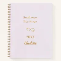 Peach gold motivational quote notebook