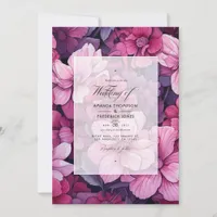 From Blush To Currant Red Floral Spring Wedding Invitation