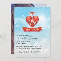 Nurse themed Graduation Party Photo Invitation
