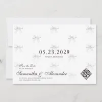 Bows & Wedding Vows Preppy Coquette Save The Date Invitation