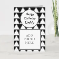 Modern Abstract Photo Card Happy Birthday Daddy