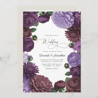 Wild Fig, Cocoa Rose & Soft Lavender Wedding Invitation