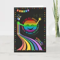 Rainbow Pride Parade Hug Greeting Card