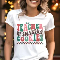 Teacher of Smart Cookies Retro Christmas Tri-Blend Shirt