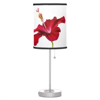 Red Hibiscus Flower Side View Table Lamp