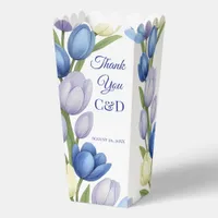 Elegant Watercolor Tulip Wreath Wedding Blue Ivory Favor Boxes