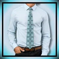 Paisley Pattern Blue Black Neck Tie