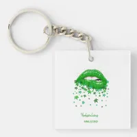 Green Sexy MMJ Lips Keychain