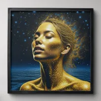 Serene Ethereal Woman under the Stars Peel And Stick Photo Tile