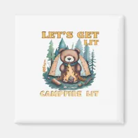 Let's Get Lit. Campfire Lit. Camping Lover Classic Magnet