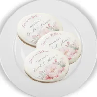 Bridal Shower pink florals love in bloom Sugar Cookie