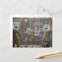 icecube clowns surreal circus postcard