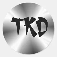 Faux Silver TKD Round Sticker