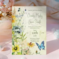 Garden Meadow Boho Wildflower Wedding Invitation